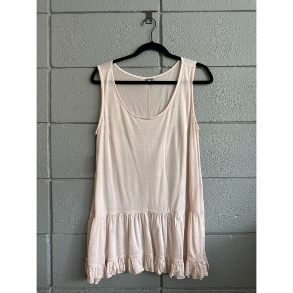 Just Jill Tops - Just Jill Flounce Hem Peplum Light Pink Tank Top size M